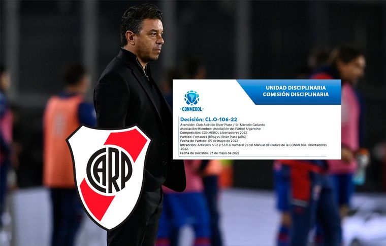 La sanción de la Conmebol a River y a Gallardo La Conmebol multó a River y advirtió a Gallardo por distintas infracciones.