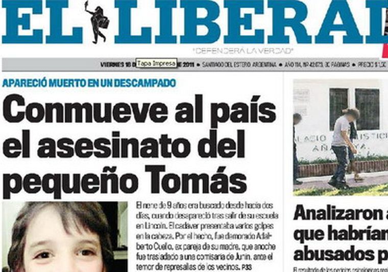 La primera plana no dice nada del crimen de Ferreyra. Foto: MDZ