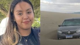 Así fue hallado el auto de la policía desaparecida en Chubut. Así fue hallado el auto de la policía desaparecida en Chubut.