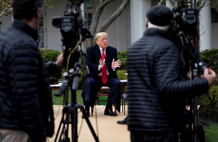 Donald Trump durante la entrevista. Foto: EFE