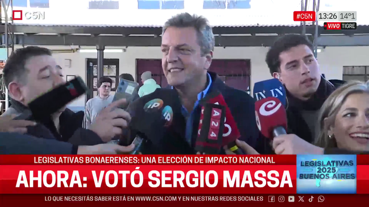 Sergio Massa votó en las elecciones bonaerenses y se mostró aliviado por no ser candidato.