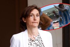 Amélie Oudéa-Castéra, ministra de Deportes francesa, se refirió a lo acontecido en Argentina-Marruecos. Foto: EFE y captura TyC Sports Amélie Oudéa-Castéra, ministra de Deportes francesa, se refirió a lo acontecido en Argentina-Marruecos. Foto: EFE y captura TyC Sports