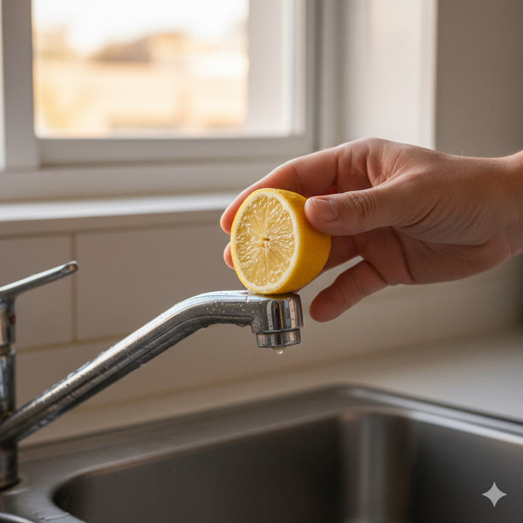 Adiós al sarro de la grifería. Fuente: IA Gemini.