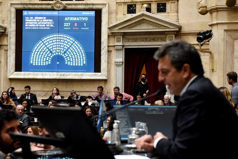 Sergio Massa presidió la sesión de anoche en la Cámara de Diputados.