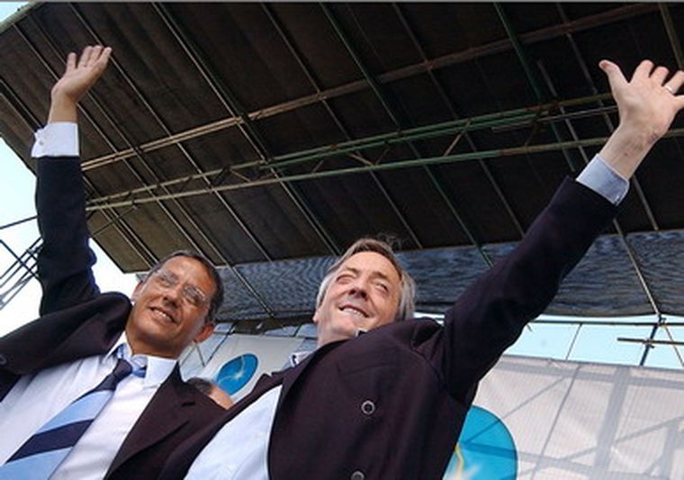 Quiroga junto a Kirchner, en épocas más felices. Foto: NA