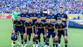 La formación de Boca que puso en cancha Miguel Ángel Russo en el debut ante Benfica. La formación de Boca que puso en cancha Miguel Ángel Russo en el debut ante Benfica.