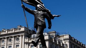 Una nueva intervención artística de Bansky apareció en el centro de Londres. Una nueva intervención artística de Bansky apareció en el centro de Londres.