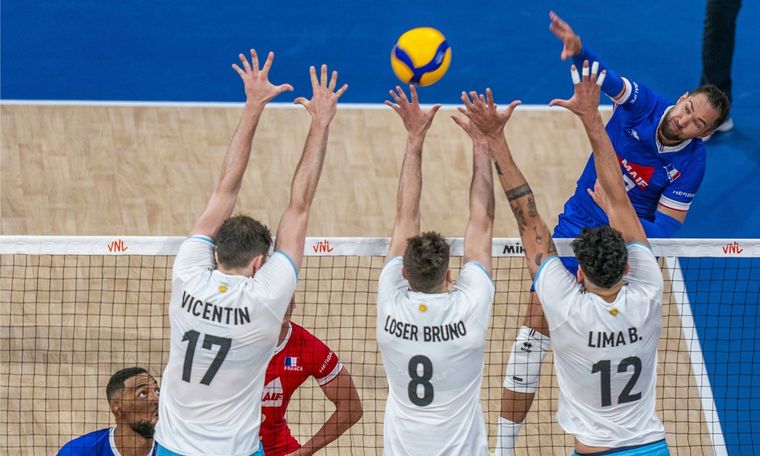 Argentina superó a Francia 3 a 1 en sets. Foto: Voley argentino