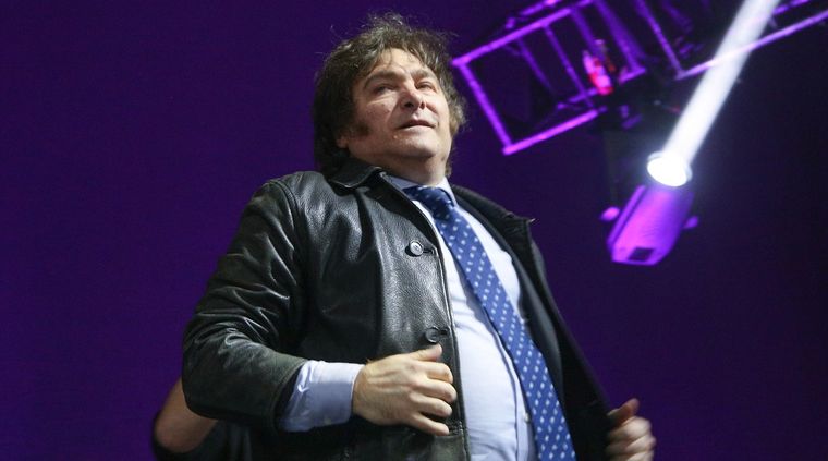 Javier Milei vinculó los saqueos con la pobreza y después hizo un llamado a la no violencia Foto: NA