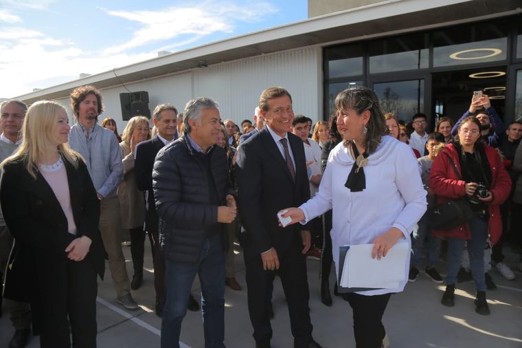Hebe Casado, Alfredo Cornejo y Rodolfo Suarez en San Rafael Foto: Gobierno de Mendoza