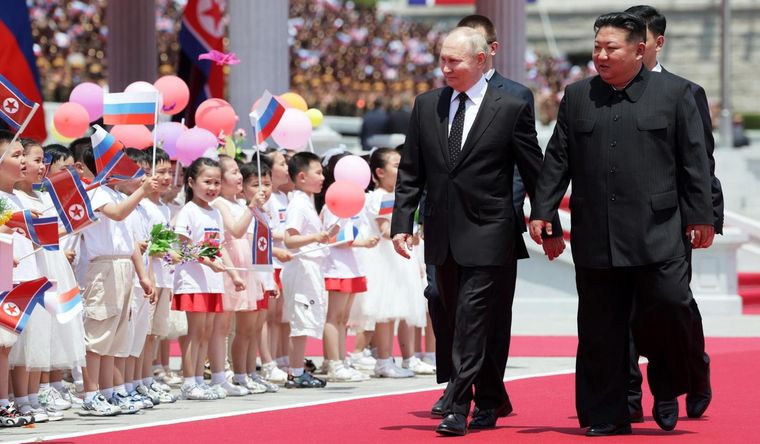 Putin y Kim, socios estratégicos. Foto: Efe.