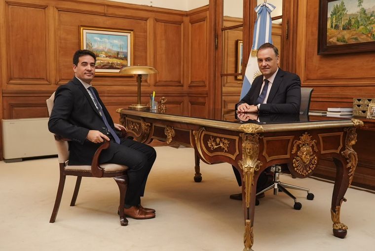 Manuel Adorni y Adrián Ravier en Casa Rosada. Manuel Adorni y Adrián Ravier en Casa Rosada.