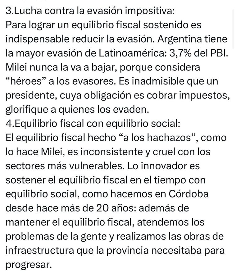 El descargo de Juan Schiaretti contra Javier Milei. El descargo de Juan Schiaretti contra Javier Milei.