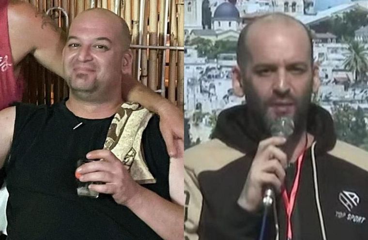 Iair Horn al ser secuestrado el 7 de octubre de 2023 (izquierda) y al día de hoy (derecha) tras ser liberado por el grupo terrorista Hamás, luego de permanecer como rehén en Gaza. Foto: Gentileza