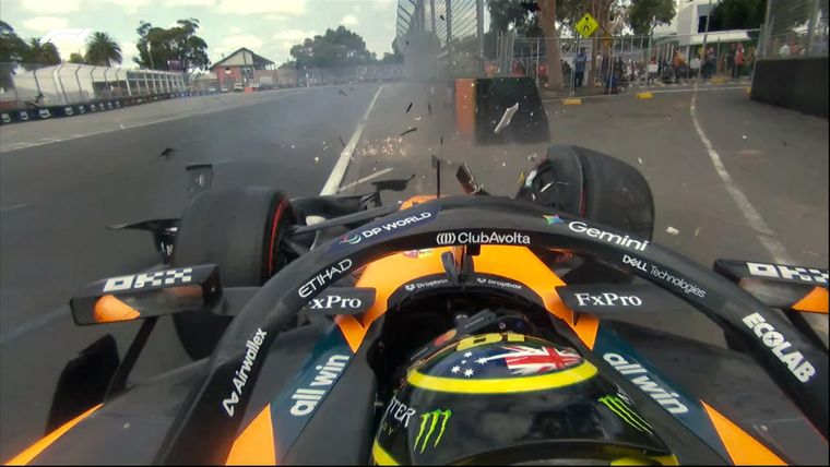 El McLaren de Oscar Piastri terminó dañado antes de la largada en Melbourne.
