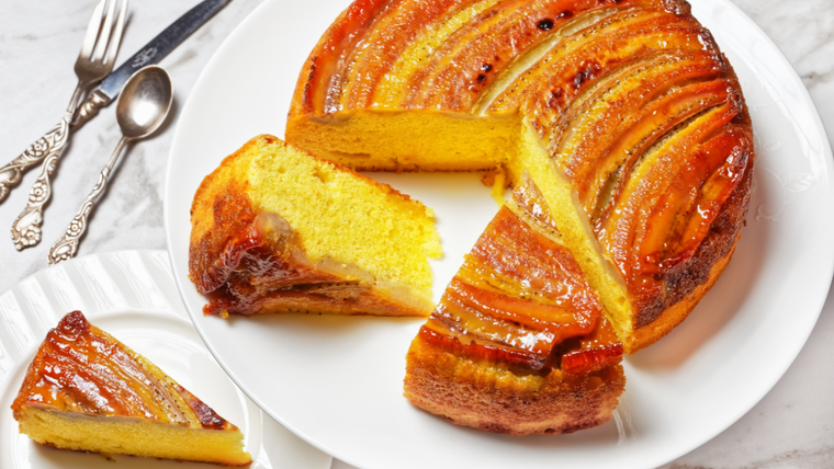 ¡La amarás! Torta invertida de banana súper fácil y sin dificultades