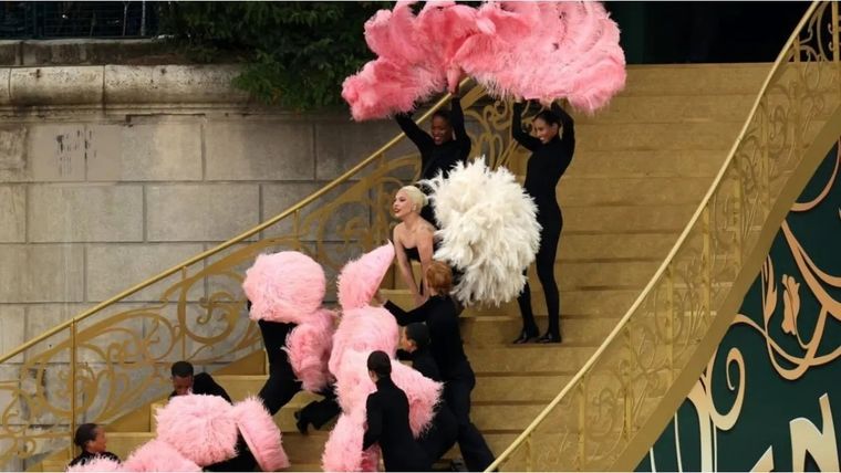 Lady Gaga en su show en los Juegos Olímpicos