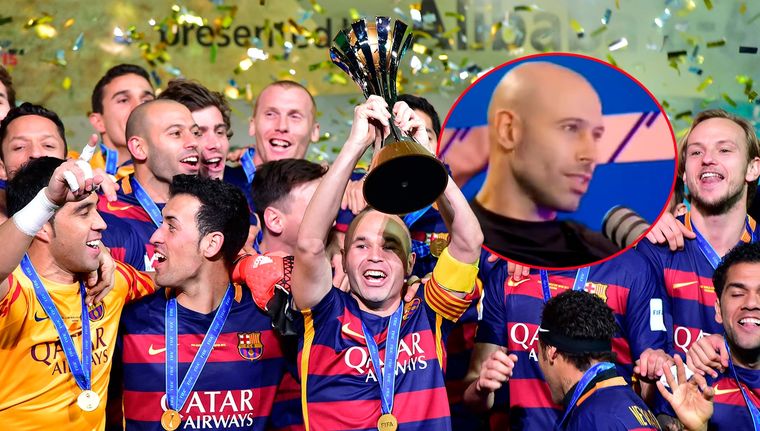 Mascherano habló de su decisión de no saludar a los hinchas de River el día que le ganó la final del Mundial de Clubes con Barcelona, en 2015. Foto: NA y captura Clank!