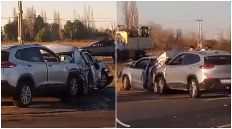 Así quedaron los dos autos que protagonizaron el choque en cadena.&nbsp;
