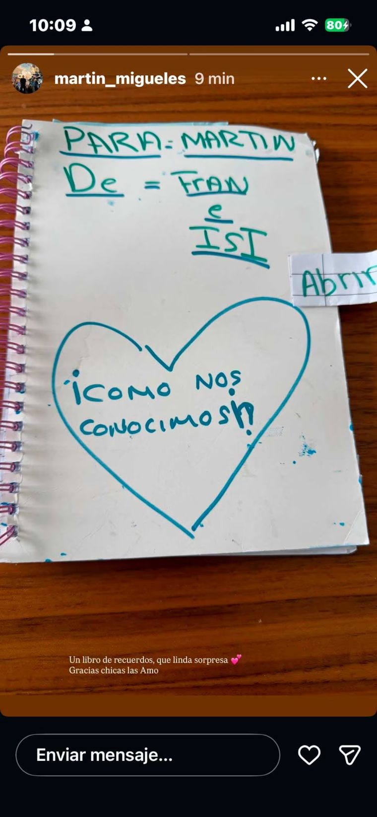 Martín Migueles compartió el tierno regalo que le hicieron las hijas de Wanda Nara en su cuenta de Instagram. Martín Migueles compartió el tierno regalo que le hicieron las hijas de Wanda Nara en su cuenta de Instagram.