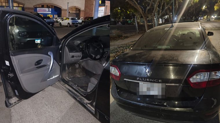 El Renault Fluent en el que se movilizaba la pareja. El Renault Fluent en el que se movilizaba la pareja.