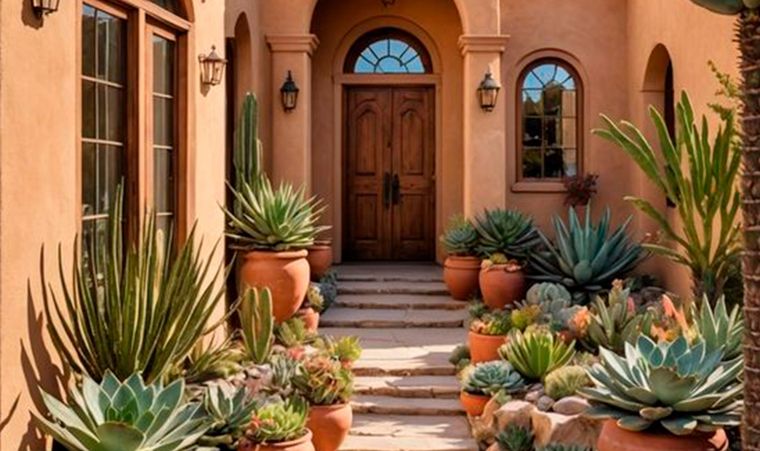 Vale la pena pensar en grande cuando se trata de dar forma y estilo a un patio con paisajismo desértico. Foto: Pinterest - toolzview.com