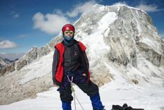 Laura, feliz en la montaña.