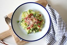 Risotto de espárragos y jamón Crudo