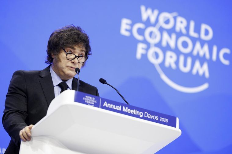 Javier Milei en el Foro de Davos. Foto: EFE