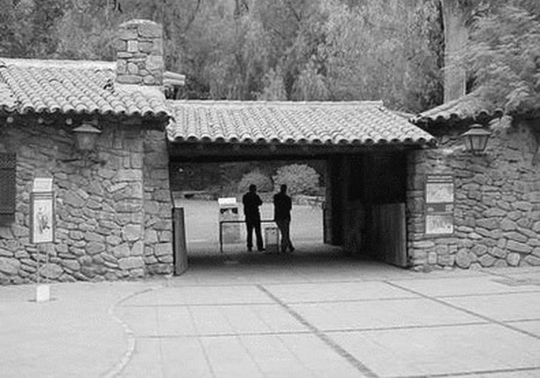 El simio muerto estaba al costado del camino del paseo.