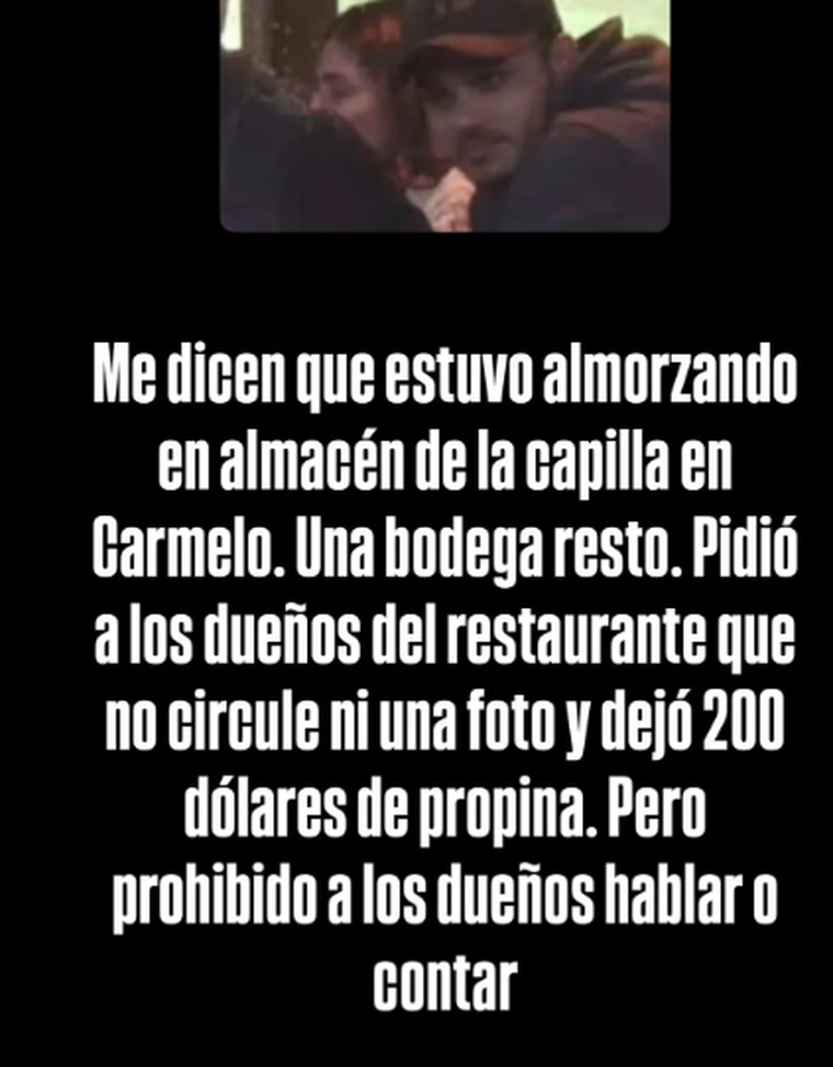 Mauro Icardi almorzó en Carmelo con la China Suarez. Fuente: Ángel de Brito. Mauro Icardi almorzó en Carmelo con la China Suarez. Fuente: Ángel de Brito.