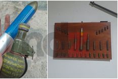 Parte del armamento que secuestraron en la casa del policía Gómez Moyano.&nbsp;