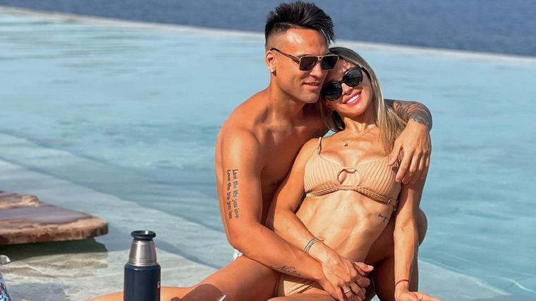 Agustina Gandolfo y Lautaro Martínez En plena concentración. Foto: @lautaromartinez