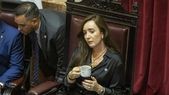 Victoria Villarruel en el estrado presidencial del Senado