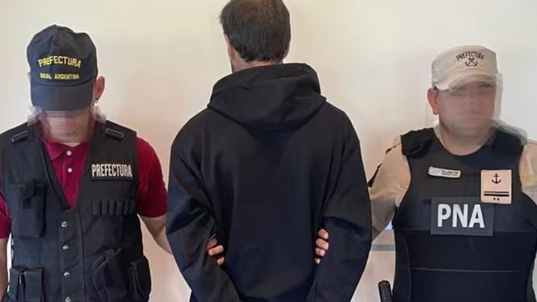 La expareja de Jésica Cirio quedó detenido tras un operativo policial. Foto: Prefectura Naval Argentina.