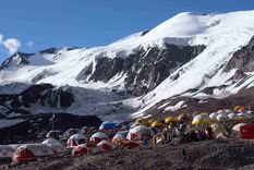 Plaza de Mulas en el Aconcagua.