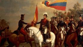 Detalle de la obra de Arturo Michelena sobre la emblemática Batalla de Carabobo, ocurrida en 1821. En el centro, el héroe: Simón Bolívar. Foto: DEAGOSTINI/GETTY IMAGES