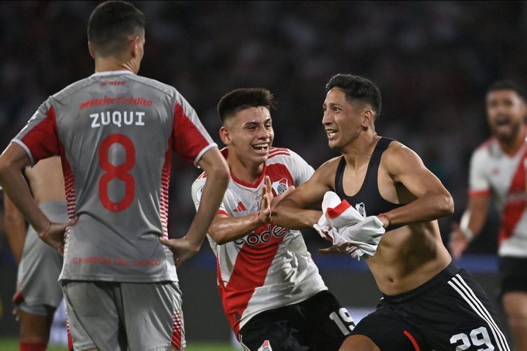 Aliendro festeja su golazo agónico, que le dio el título a River Foto: @RiverPlate