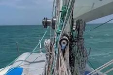 El velero Caoba con rumbo Malvineo. Foto: Gentileza El velero Caoba con rumbo Malvineo. Foto: Gentileza