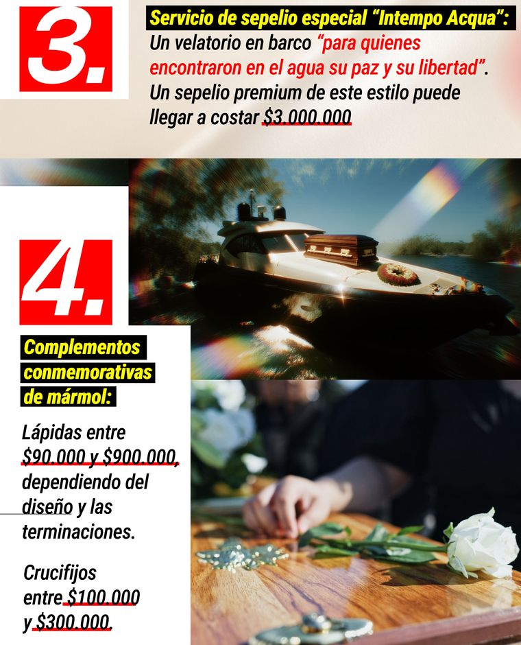Uno de los servicios más llamativos es el sepelio Uno de los servicios más llamativos es el sepelio