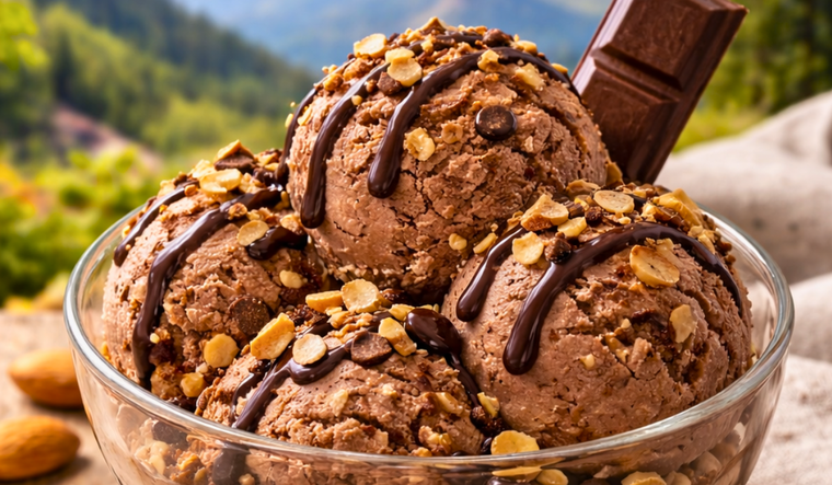 Helado artesanal de chocolate con almendras, el grito del verano