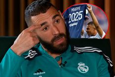 Benzema no quiso hablar sobre la decisión de Mbappé pero definió su trunca llegada al Real Madrid como pequeñitas cosas en comparación a la final de la Champions League. Foto: Movistar+