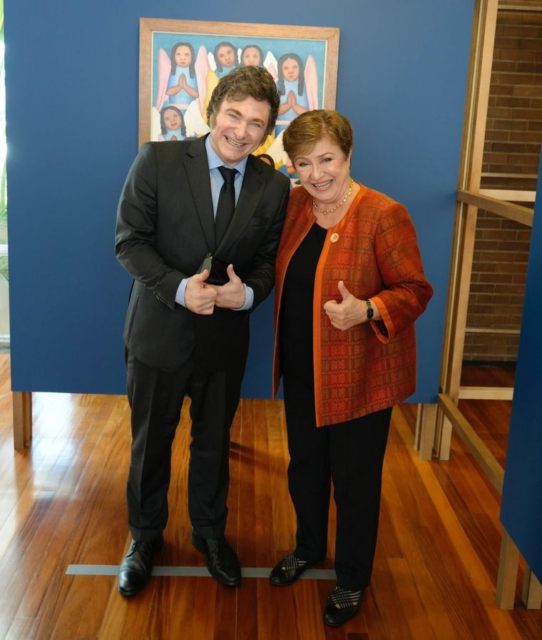 Javier Milei junto a Kristalina Georgieva Foto: Noticias Argentinas