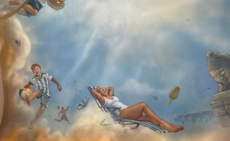 Martin Ron, detalle del mural del Torreón. Martin Ron, detalle del mural del Torreón.