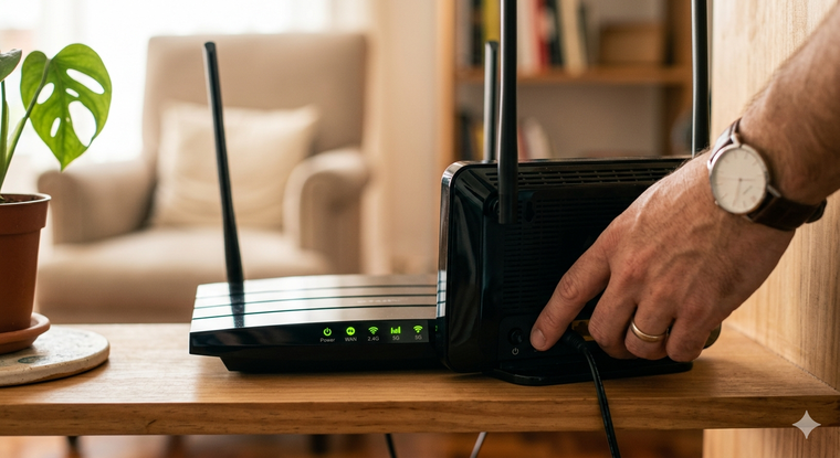 Un truco para mejorar la conexión del router. Fuente: IA Gemini. Un truco para mejorar la conexión del router. Fuente: IA Gemini.