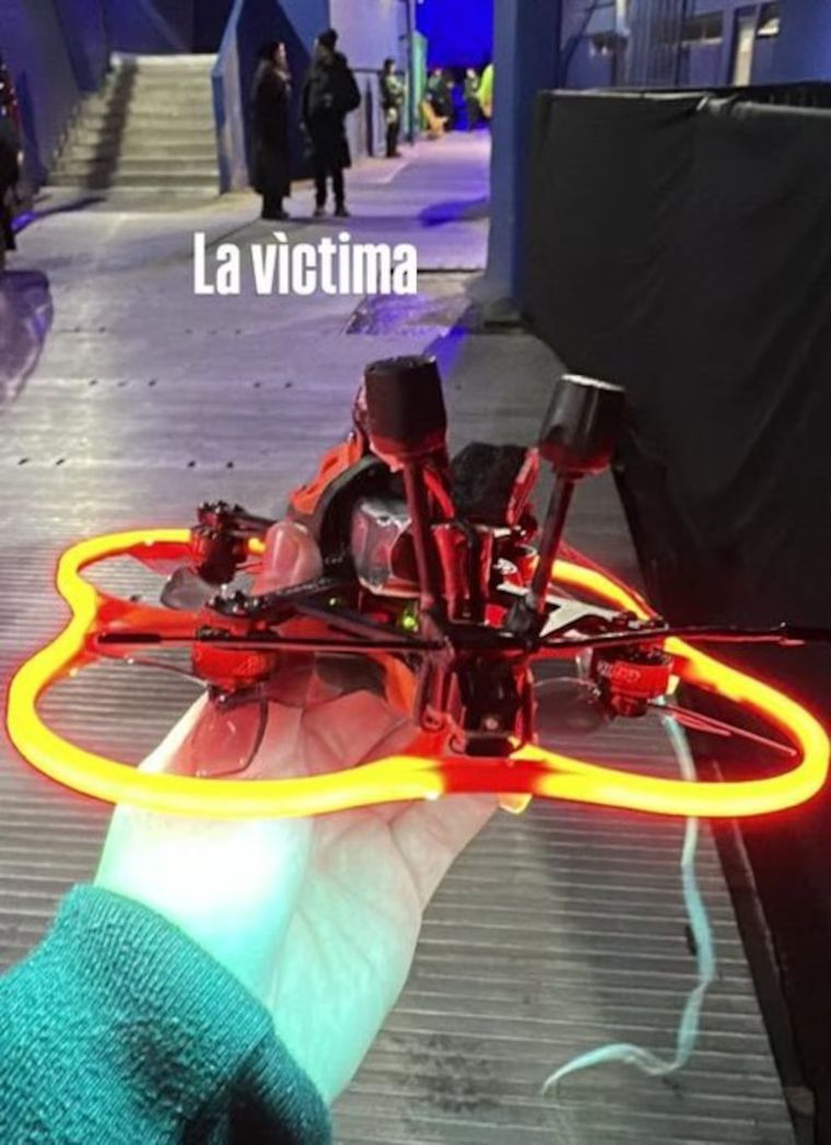 Imágenes del dron atacado por Pato Sardelli. Imágenes del dron atacado por Pato Sardelli.