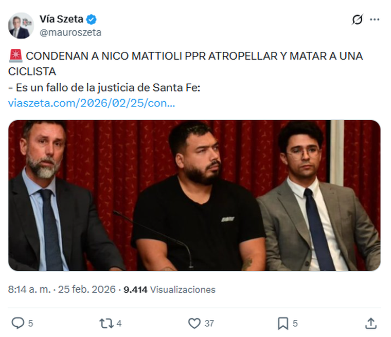 Nicolás Mattioli condenado. Nicolás Mattioli condenado.