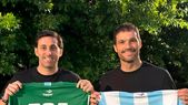 Sebastián Saja (derecha) es el director deportivo de Racing desde que Diego Milito ganó las elecciones. Foto: @sajasebastian