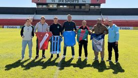 Algunos de los presidentes de los clubes del fútbol mendocino que se unieron para trabajar por un bien en común.