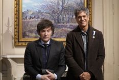 Javier Milei junto al veterano de Malvinas, Alejandro Diego